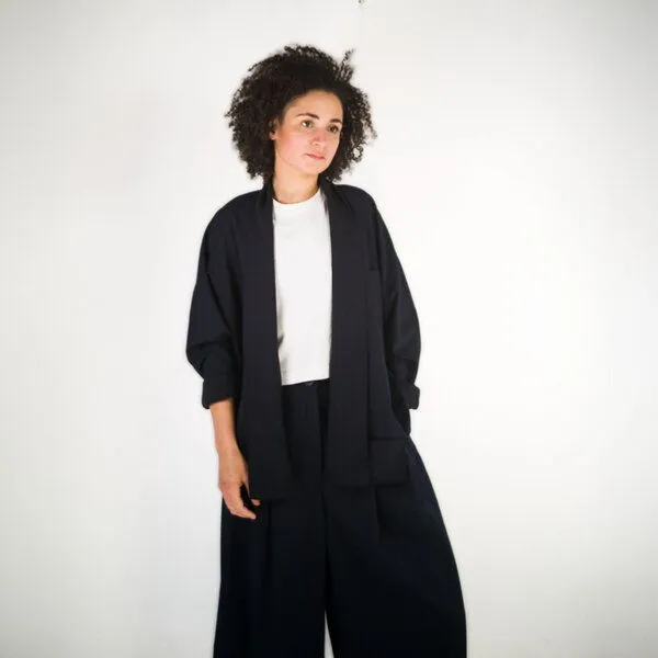 keijn keijn SMOOTH BLUE Hemdjacke mit Schalkragen – Produktbild 2 von 4