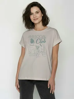 GreenBomb GREENBOMB Anti Social Loony - Sportliches T-Shirt aus Bio-Baumwolle mit Rollup Sleeve / hochwertiger Print / GOTS / Fair & Vegan – Produktbild 1 von 1