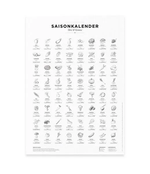 531 Rheinland Design 531 Rheinland Design Saisonkalender Obst & Gemüse in SW – Produktbild 1 von 5