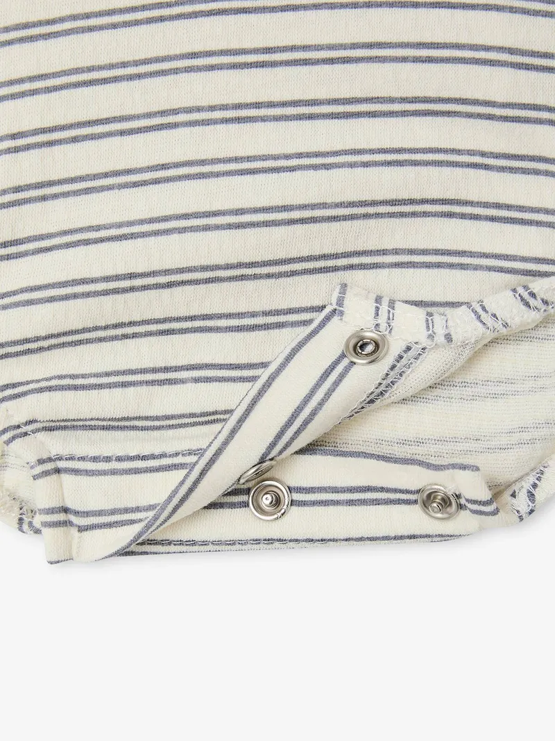 Vertbaudet Baby Body mit Henley-Ausschnitt langarm, Wollweiß, – Produktbild 4 von 4