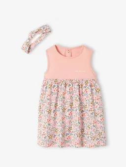 Vertbaudet Kleid mit Haarband für Mädchen Baby – Produktbild 1 von 1