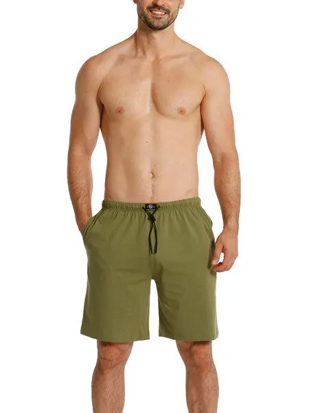 Haasis Bodywear Haasis Bodywear Herren Bermuda mit Seitentaschen, Single Jersey, reine Baumwolle, Olive, – Produktbild 3 von 4