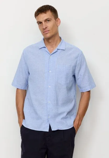 recolution recolution Kurzarm-Hemd CASHEW STRIPES, Blue, – Produktbild 2 von 4