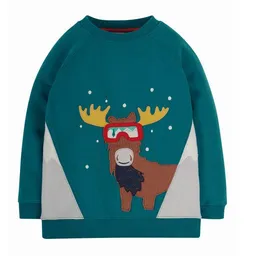 Frugi Frugi Summit Sweatshirt Elch mit Schneebrille Applikation – Produktbild 1 von 1