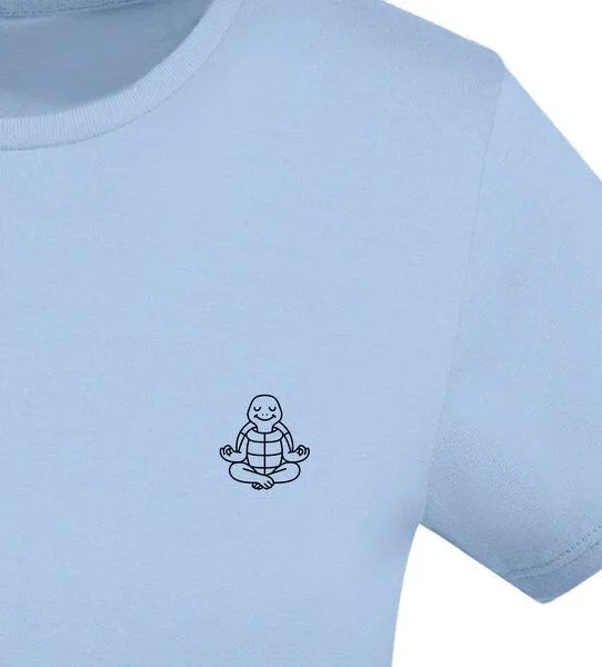 vis wear vis wear Schildkröte im Yoga Flow - Damen Organic Shirt, Blau, – Produktbild 2 von 4