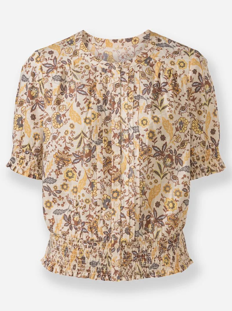 Witt Baumwollbluse vanille-sand-bedruckt, Vanille-sand-bedruckt, – Produktbild 2 von 2
