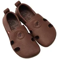 Pololo Pololo Barfußschuh "Sommer" aus pflanzlich gegerbtem Leder mit Gummisohle, Größen 20-34, Braun, – Produktbild 1 von 1