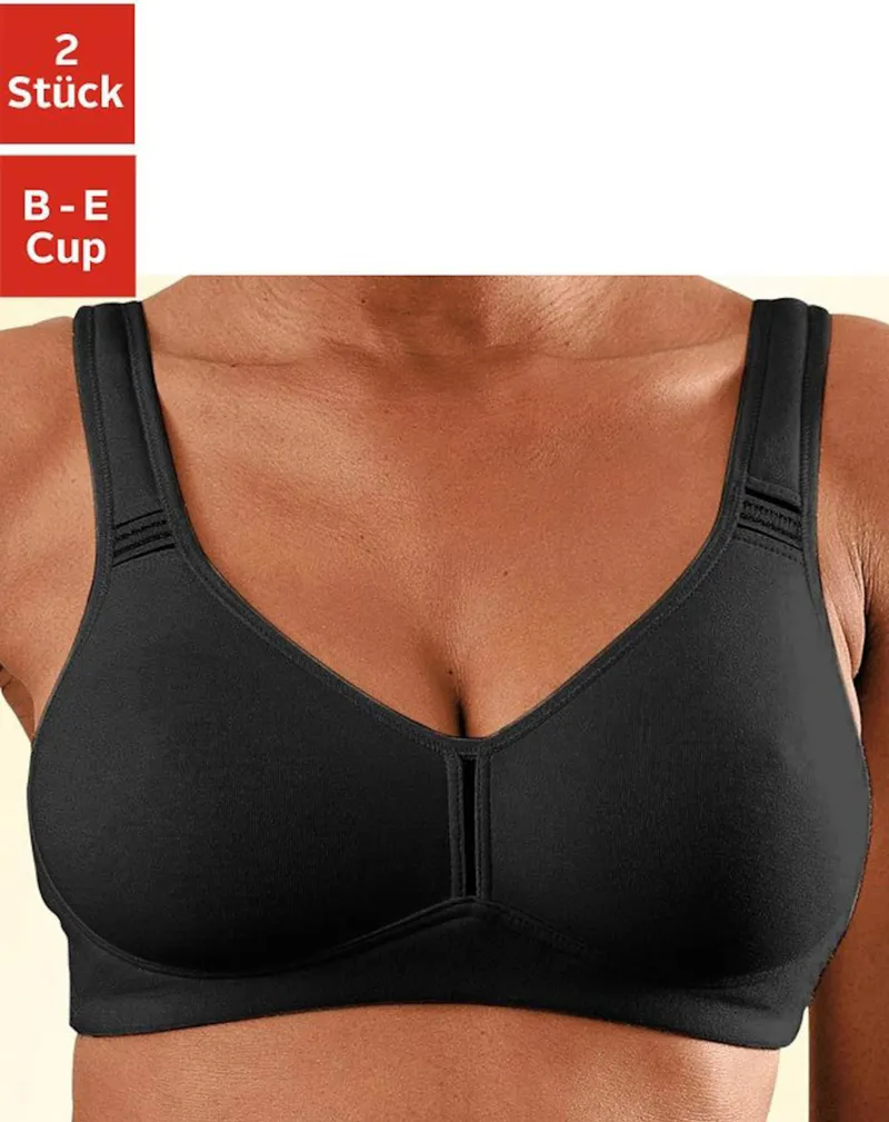 petite fleur by Lascana T-Shirt-BH schwarz+weiß, Schwarz+weiß, – Produktbild 1 von 3