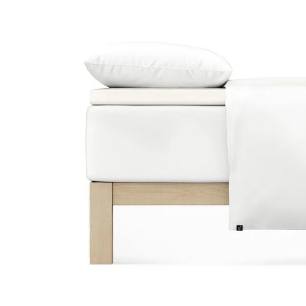 Schlafgut Schlafgut Topper Spannbettlaken Pure - 95% Biobaumwolle, 5% Elasthan - Matratzenhöhe bis 10cm, Off white, – Produktbild 1 von 4