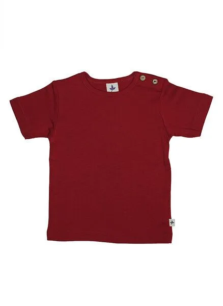Leela Cotton Leela Cotton Kinder Kurzarmshirt Bio-Baumwolle, Ziegelrot, – Produktbild 1 von 2