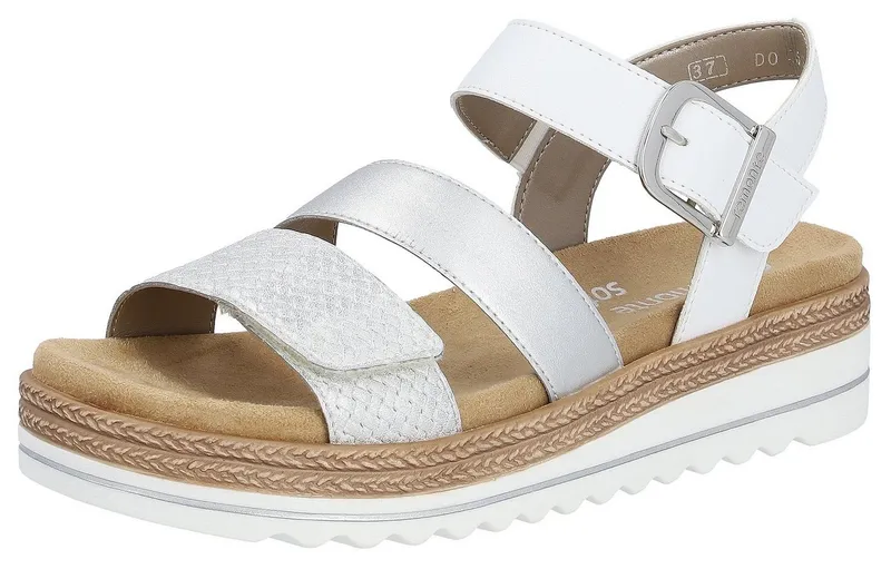 Remonte Remonte Keilsandalette Keilabsatz, Sommerschuh, Sandale in veganer Verarbeitung, Silberfarben, – Produktbild 2 von 5
