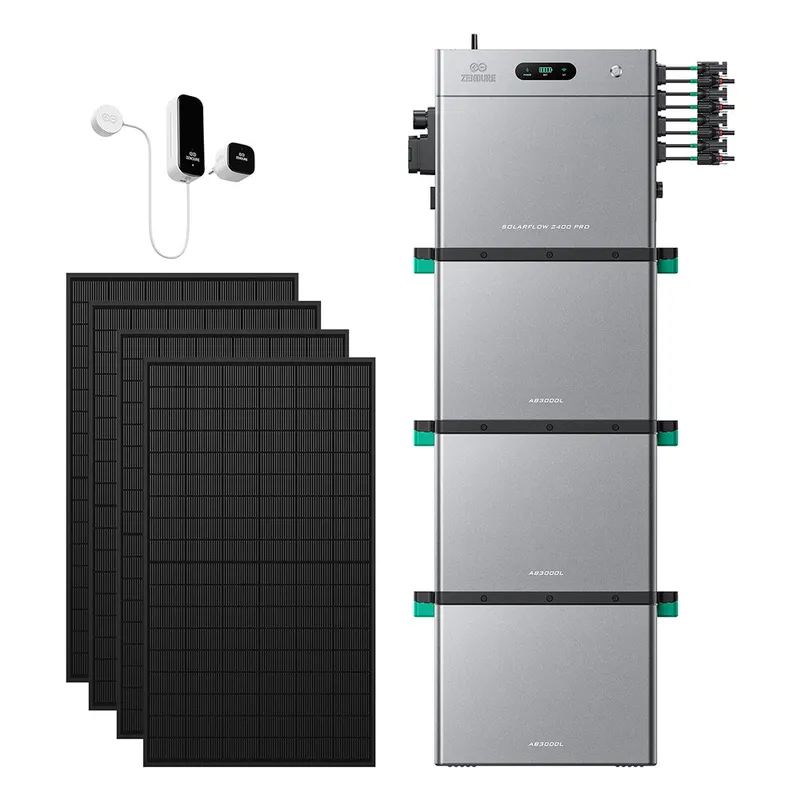 Zendure Deutschland Zendure Deutschland SolarFlow 2400 Pro | 2400W Bi-direktionaler Balkonkraftwerk-Speicher + Smart Meter D0 (2.4 kWh) / 3*AB3000L (8.64 kWh) / 4*450W Bifaziale (2340Wp Max) Halterung – Produktbild 1 von 2