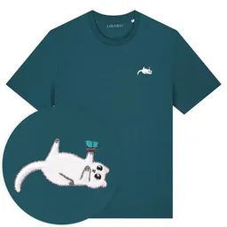 LIGARTI Besticktes T-Shirt – Samantha die Katze – LIGARTI Tiermanufaktur – Produktbild 1 von 1