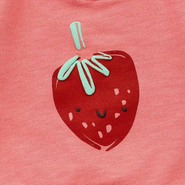 Sense Organics Sense Organics Baby Sweatshirt, Modell SIAM, Erdbeer-druck auf pfirsichrosa, – Produktbild 4 von 4