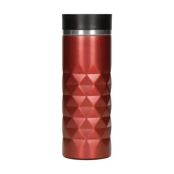 elasto elasto Edelstahl Thermobecher Diamond - 450 ml - auslaufsicherer Verschluss, Rubin rot, – Produktbild 1 von 4