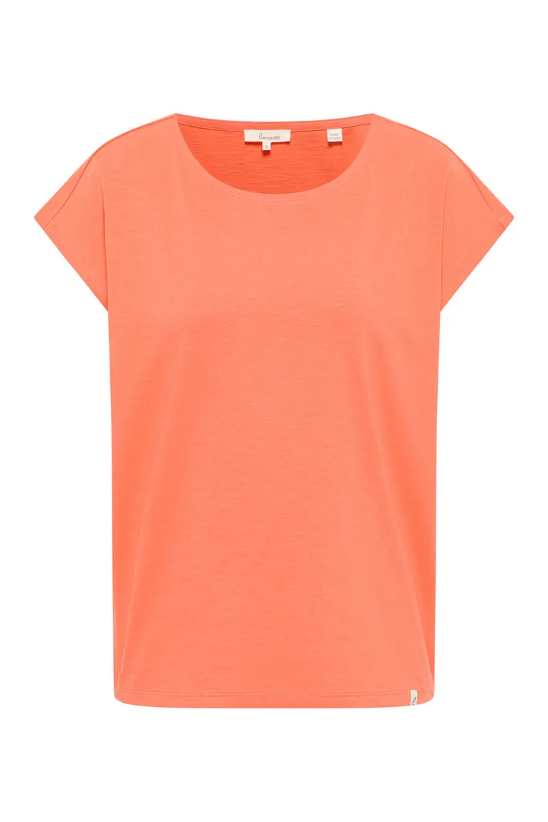 Tranquillo Jerseyshirt Jessicaa aus Bio-Baumwolle - camellia orange / L – Produktbild 1 von 2