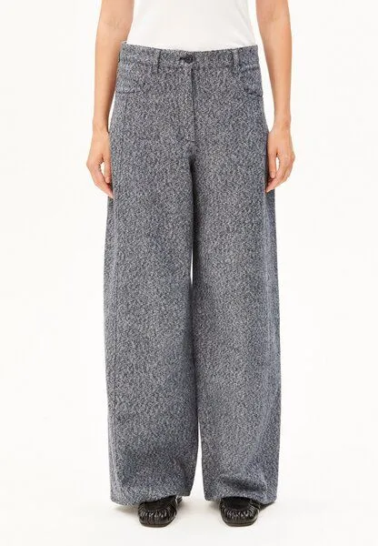 ARMEDANGELS ARMEDANGELS TWEED BARREL Damen Hose aus 100% Bio-Baumwolle, Mid grey melange-oatmilk, – Produktbild 1 von 4
