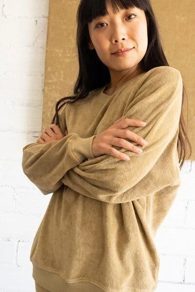 TIRALAHILACHA TIRALAHILACHA Gilda terry sweatshirt raglan sleeves, Beige, – Produktbild 1 von 4