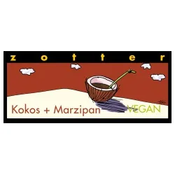 Zotter Bitterschokolade mit Kokosnougat & Marzipan, handgeschöpft – Produktbild 1 von 1