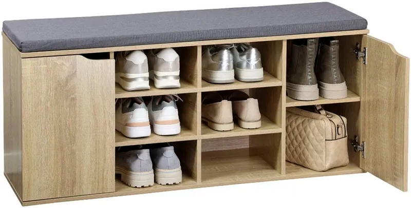Kesper Kesper Schuhschrank Schuhschrank mit Sitzkissen, 2 Türen, FSC, Beige, – Produktbild 3 von 5
