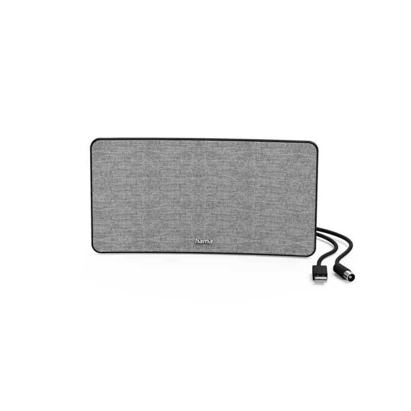 Hama Hama Zimmerantenne "Stoff-Design", DVB-T2, aktiv, Grau/Schwarz – Produktbild 1 von 6