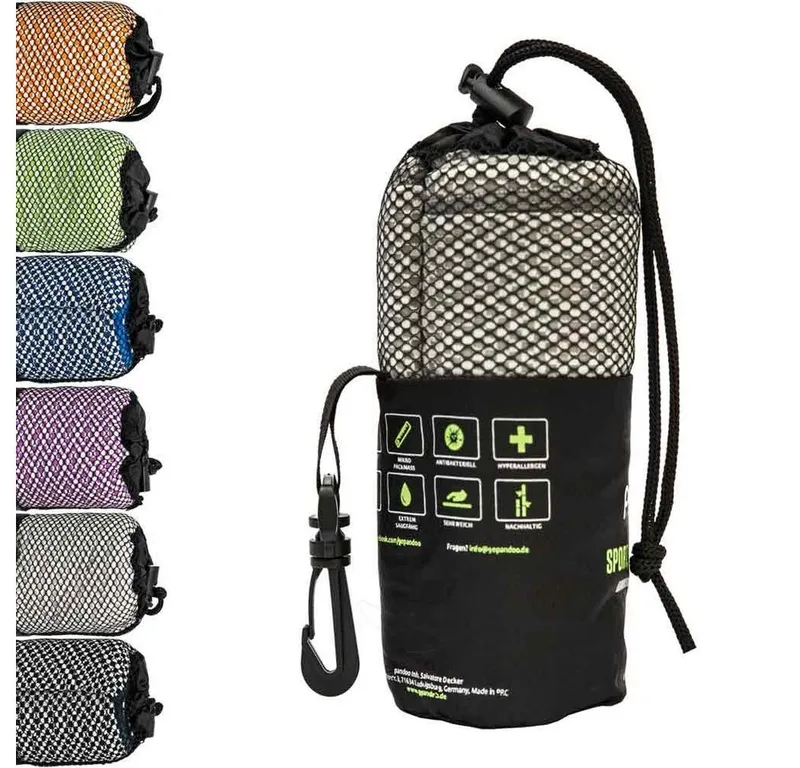 pandoo pandoo Reisehandtuch Reisehandtuch mit Bambus Aktivkohlefasern, Lila, – Produktbild 5 von 5