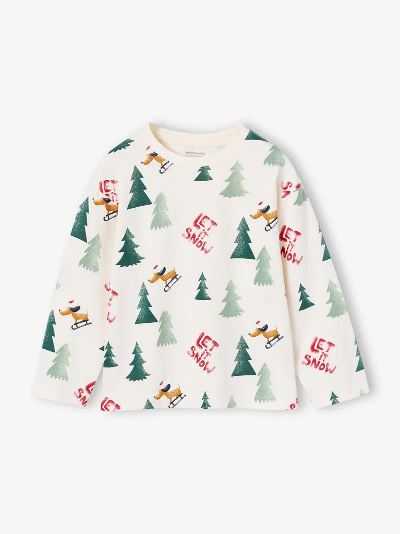 Vertbaudet Vertbaudet Shirt mit Weihnachtsmotiven Jungen, Wollweiß, – Produktbild 4 von 4