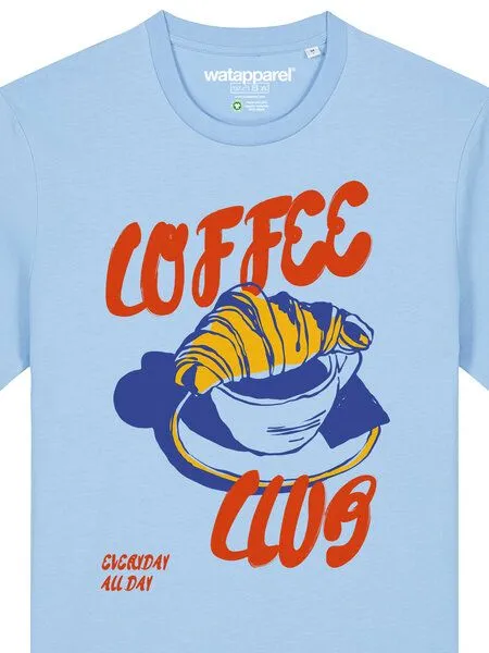 watapparel watapparel T-Shirt Unisex Coffee club, Blue soul, – Produktbild 3 von 4