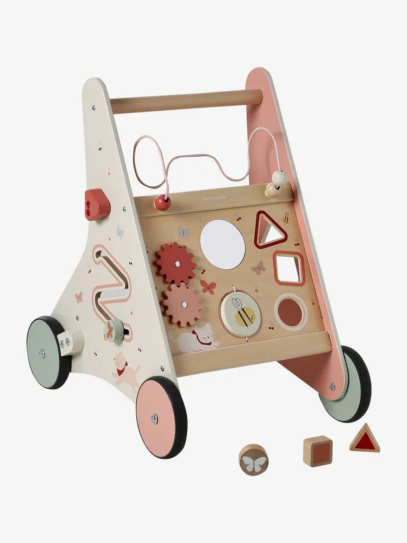 Vertbaudet Vertbaudet Activity-Lauflernwagen mit Bremsen, Rot cherry, – Produktbild 3 von 4