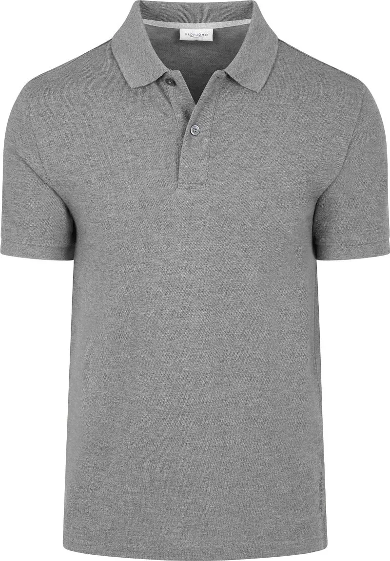 Profuomo Profuomo Piqué Poloshirt Melange Grau - Größe S, Grau, – Produktbild 2 von 4