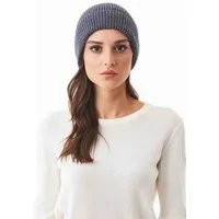 ORGANICATION ORGANICATION Strick-Beanie aus Bio-Merinowolle und Bio-Baumwolle, Anthracite, – Produktbild 1 von 1