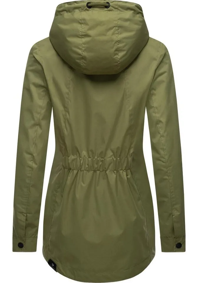 ragwear ragwear Outdoorjacke Zuzka stylische Übergangsjacke mit großer Kapuze, Gelb|grün, – Produktbild 4 von 4