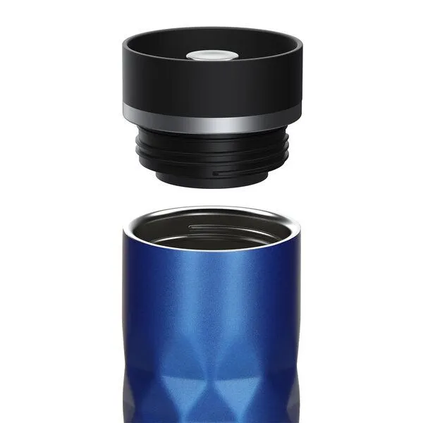 elasto elasto Edelstahl Thermobecher Diamond - 450 ml - auslaufsicherer Verschluss, Ultramarin blau, – Produktbild 2 von 4
