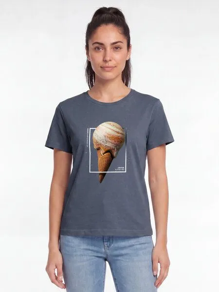 watapparel watapparel T-Shirt Frauen Jupiter Planet, Blue grey, – Produktbild 2 von 2