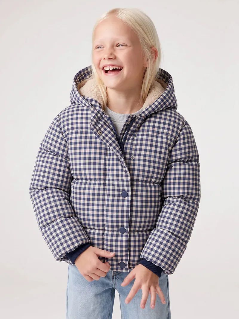 Vertbaudet Vertbaudet Winter-Steppjacke mit Kapuze Mädchen, Blau, – Produktbild 2 von 4