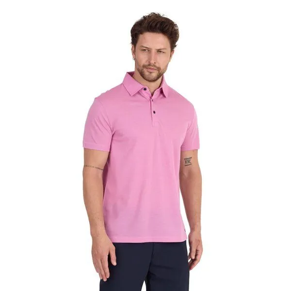 Woolona Woolona Merino Casual Herren Polo-Shirt - 100% Merinowolle, Pink, – Produktbild 1 von 4