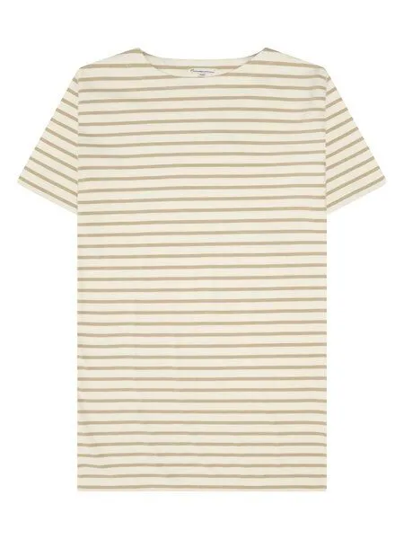 KnowledgeCotton Apparel KnowledgeCotton Apparel T-Shirt-Kleid mit Streifen aus Bio-Baumwolle, Beige-beige-stripe, – Produktbild 1 von 3