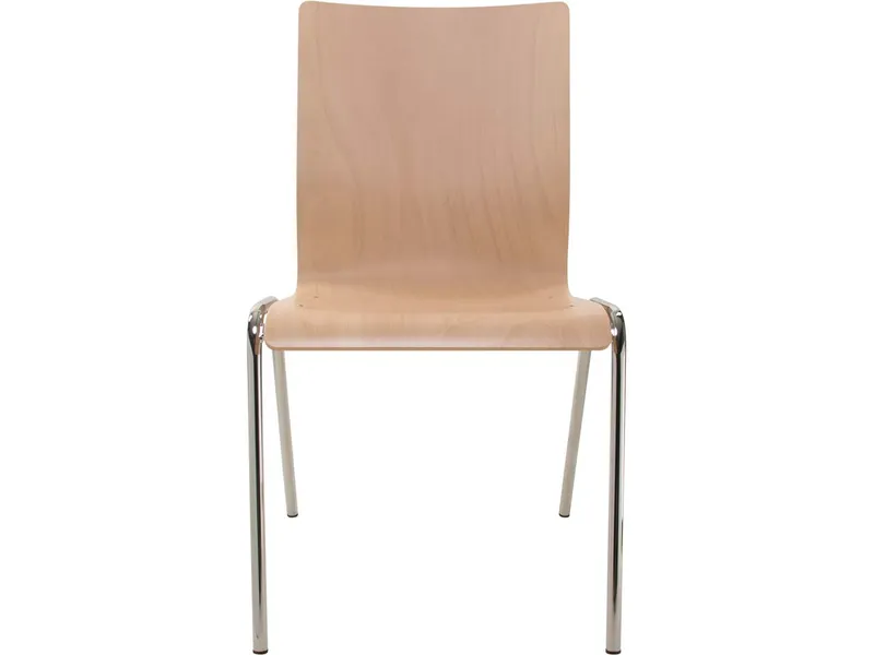 Besucherstuhl "A45" Buche, Gestell verchromt – Produktbild 1 von 1