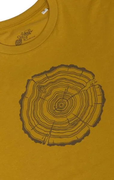 Life-Tree Life-Tree Shirt aus Biobaumwolle Fairwear für Herren "Treeslice" in Ocre-Gelb – Produktbild 5 von 5