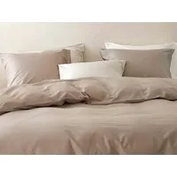 Yumeko Kissenbezug "Yumeko" aus Baumwollsatin, Warm taupe, – Produktbild 1 von 1