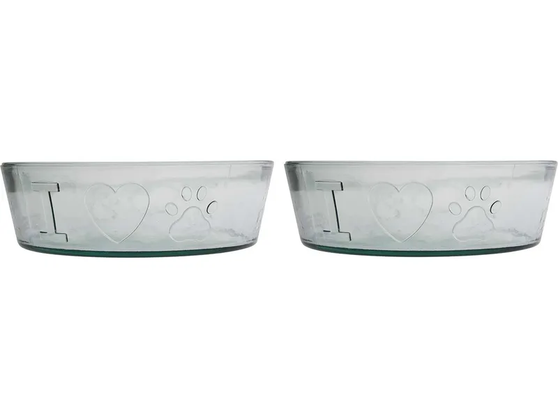 Trink- & Futternapf "LUNA", 2er-Pack, aus Recyclingglas, Ø 23 cm – Produktbild 1 von 1