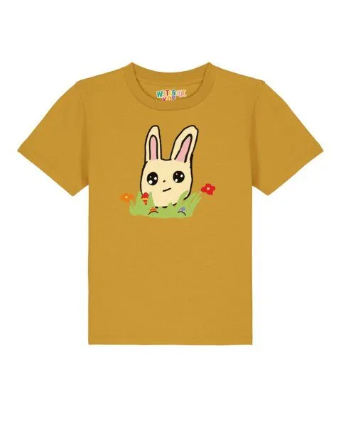 watabout.kids watabout.kids T-Shirt Kinder Osterhase mit Blumen, Ochre, – Produktbild 1 von 3