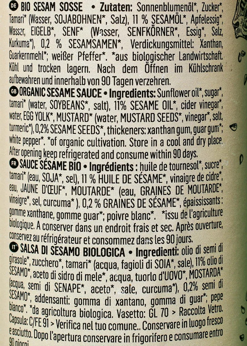 KoRo Bio Sesam Soße 250 ml – Produktbild 3 von 5