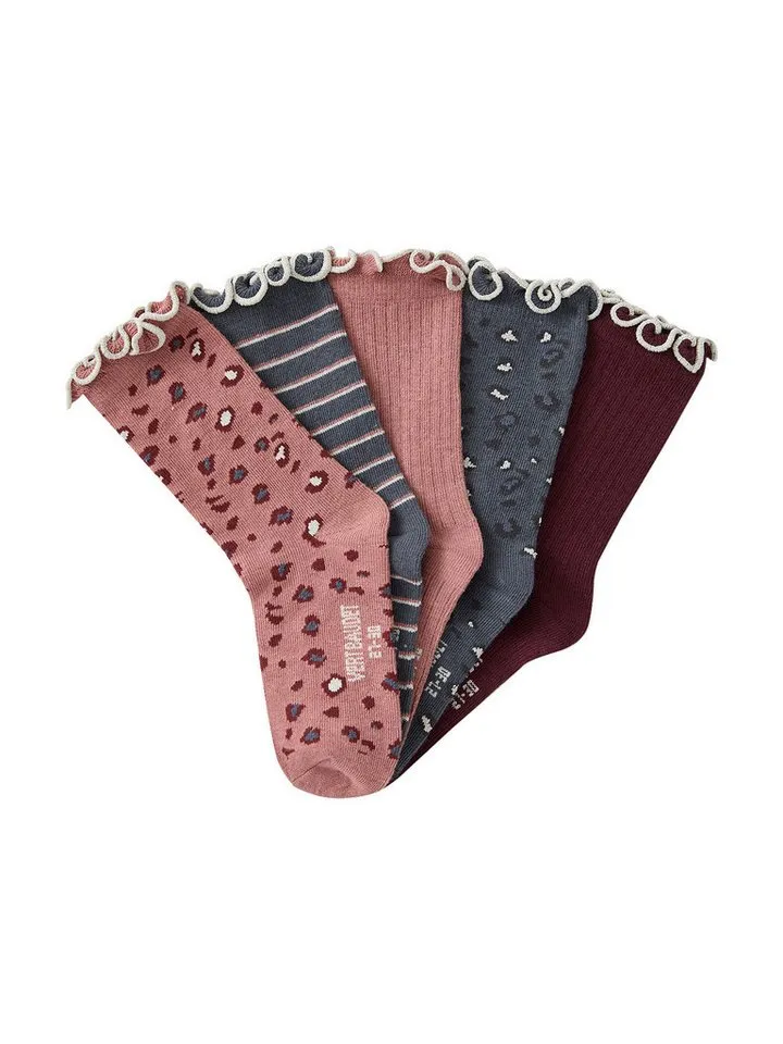 Vertbaudet Vertbaudet Socken Socken LEOPARD, Kinder 5er-Pack, Grau, – Produktbild 3 von 3