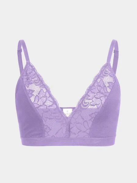 erlich textil erlich textil Alisa bügelloses Bustier mit Spitze aus weichem Modal, made in Europe, Flieder, – Produktbild 5 von 5