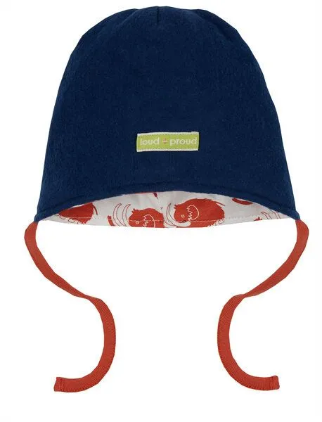loud + proud loud + proud Babys & Kinder Wendemütze aus Baumwoll-Fleece, GOTS-zertifiziert, Ultramarin (blau), – Produktbild 1 von 3