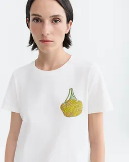 thinking mu Thinking MU Damen vegan T-Shirt Mit Limes-Stickerei Ida Weiß – Produktbild 1 von 1