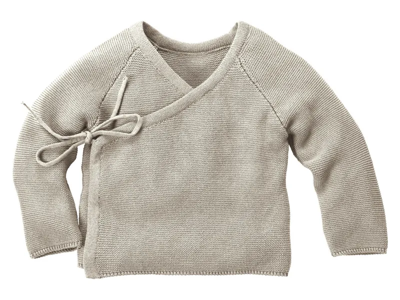HANS NATUR Baby und Kinder Jacke zum Wickeln Strick-Qualität Bio-Baumwolle beige Gr. 86/92, Natur, braun, – Produktbild 1 von 2