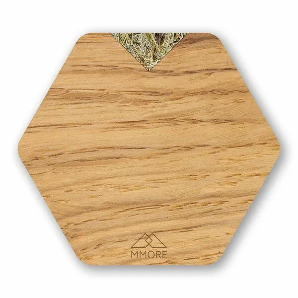 MMore MMore Untersetzer aus Holz - Amerikanischer Nussbaum, Eichenholz und organische Materialien / 4er-Set, Alpenheu, – Produktbild 2 von 5
