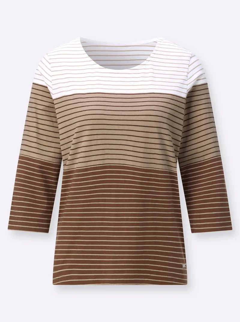 Witt Ringelshirt braun-ecru-geringelt, Braun-ecru-geringelt, – Produktbild 2 von 2
